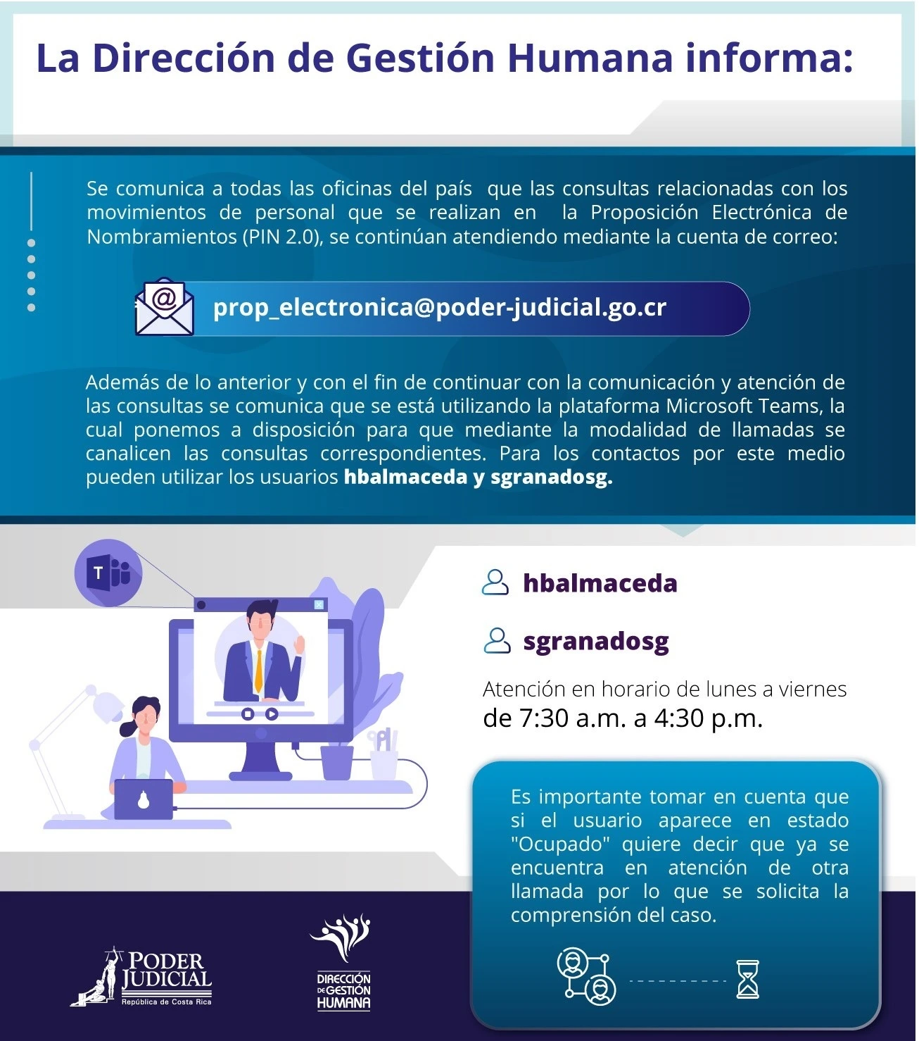 Comunicado de la dirección de gestión humana