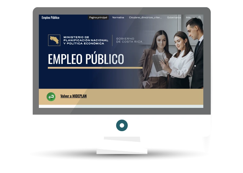 Monitor que muestra la página de Empleo Público